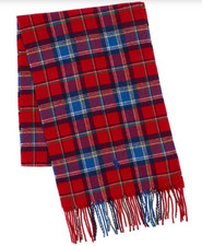 Polo Ralph Lauren Men's Wool Blend Plaid Cold Weather Scarf Red NEW