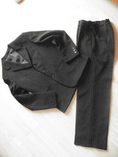 festlicher Jungen Anzug Jacke + Hose  Gr. 140 schwarz Nadelstreifen Whoopi