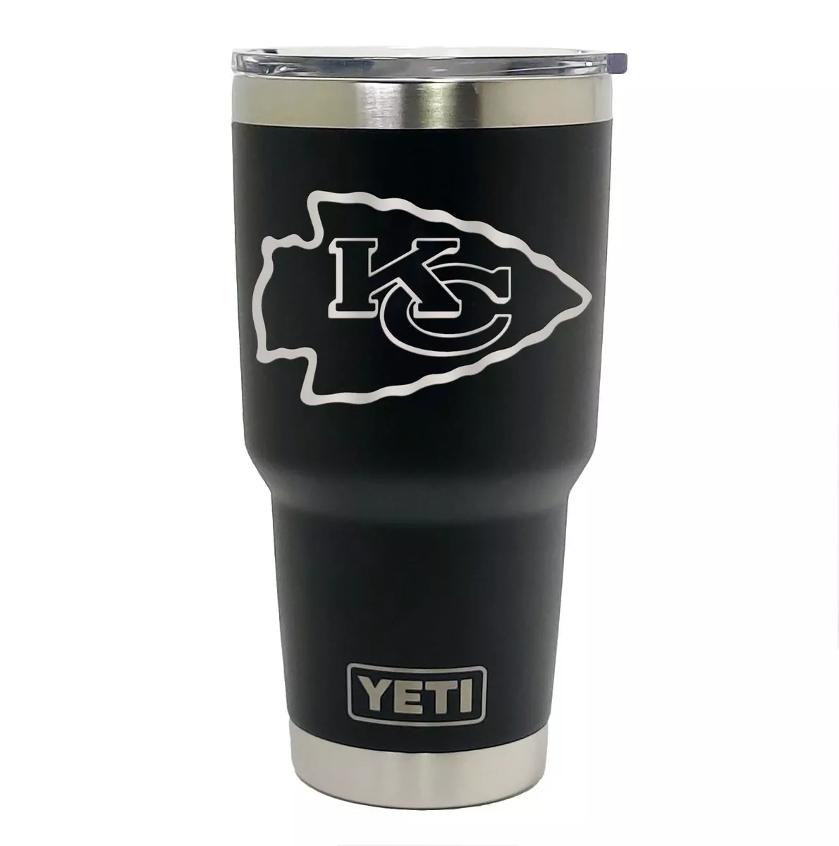 Kansas City Chiefs YETI Laser Engraved Colster, 20 or 30 oz Black Tumbler