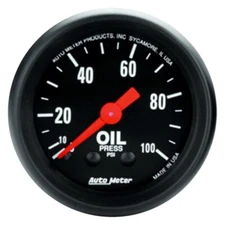 Auto Meter 2604 Z-Series 2-1/16 Oil Pressure Gauge, 0-100 PSI