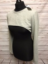 KORTAS LADIES OVER BUST CROPPED GREY SWEATSHIRT UK 12 EU 40