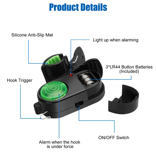 4PCS Fishing Bite Alarm,Electronic LED Clip On Fish Rod Fishing Bite Sound Alarm - Picture 3 of 8