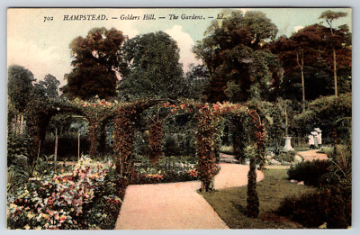 c1910s Hampstead Golders Hill Gardens Antique Postcard