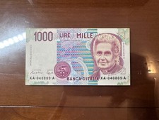 BANCONOTA LIRE 1000 MONTESSORI 1990 SERIE X A SOSTITUTIVA RARA SUP+
