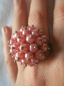 Anello Esplosione Di Perline Rosa Misura Regolabile J2 Ebay