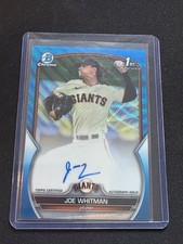 2023 Topps Bowman Chrome - 1st Bow - Joe Whitman - Blue Wave Refractor Auto /150