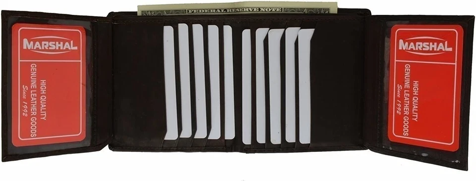 Cartera de cuero hipster con estuche para tarjetas de crédito de negocios plegable #2192CF Foto 2 de 4