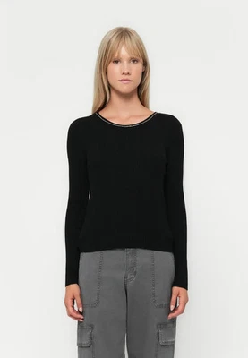 Only Onlemma Rundhalsausschnitt Black Bling Pullover Jumper UK Large L (fm250-6) - Bild 1 von 2