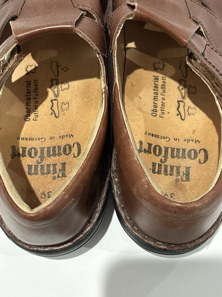 Sandalias de pescador de cuero Finn Comfort 39 para mujer marrón Alemania Sylt ortopédico Foto 2 de 4