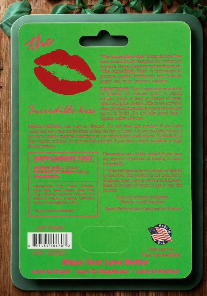 Incredible Kiss Mujer Vitalidad Soporte de Excitación 1 Pc + Muestras de Miel Gratis Foto 4 de 4