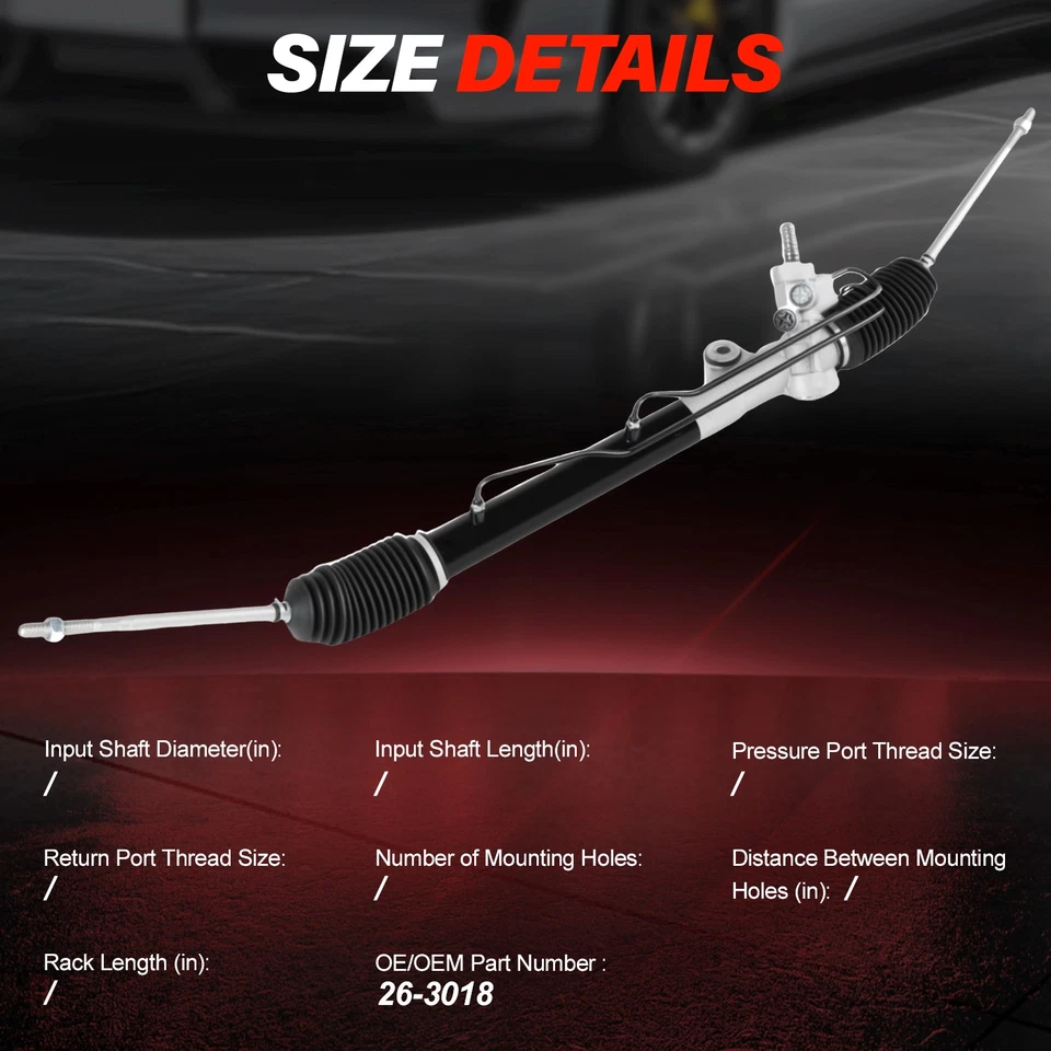 Complete Power Steering Rack&Pinion Assembly 26-3018 For 2000-2006 Nissan Sentra Foto 2 de 4