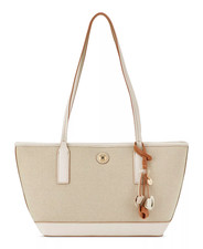  109. Nine West Women's Talley Shopper Shoulder Bag Natural Cream Gold