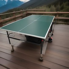 KETTLER Foldable Outdoor Table Tennis Table with Wheels, Green