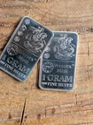 2 x 1g .999 Fine Silver George and the Dragon Bars - Wessex Mint
