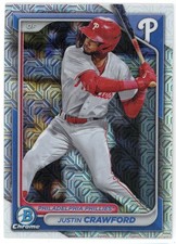 2024 Bowman Chrome Mojo Refractor Prospect Rookie Justin Crawford #17 Phillies
