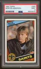 Morten Andersen Rookie Card 1984 Topps #300 PSA 9