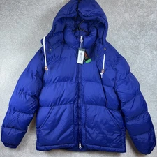 Alpine Design Puffer Jacket Men M Space Blue 1962 Retro Removable Hood $128 NEW