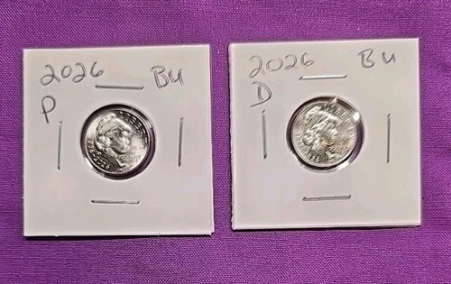 2026 P & D Emerging Liberty Dimes "BU"  In Coin Flips! **FREE SHIPPING**#wj380