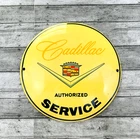 VINTAGE 6" DOME CADILLAC SERVICE PORCELAIN SALES DEALERSHIP GAS STATION OIL SIGN