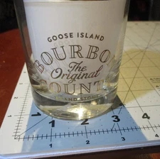 BOURBON COUNTY Goose Island prop day Gold ROCKS GLASS empty Black Friday J
