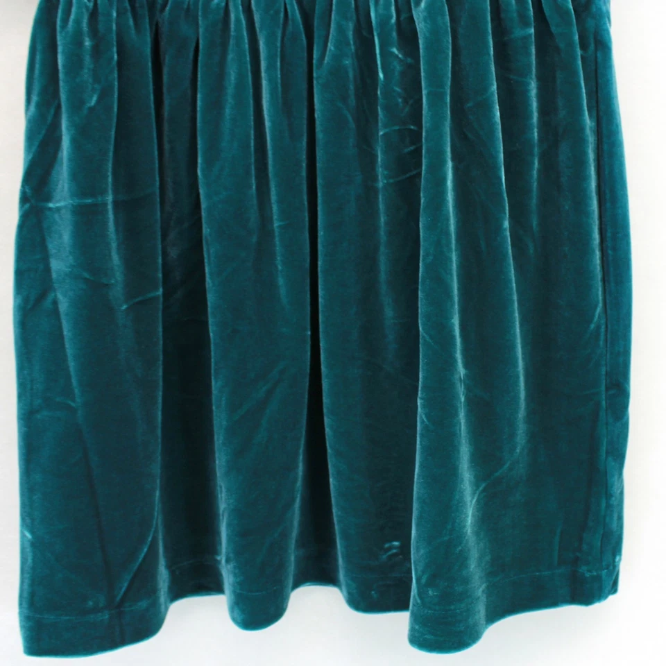 Vestido J.Crew Terciopelo Verde Esmeralda Niños Navidad Vacaciones Volantes Talla 7 Años Foto 3 de 4