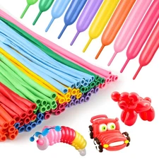 100 PCS Latex Twisting Balloons 260Q Balloons Assorted Color Long Balloons fo...