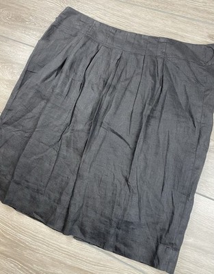 Talbots Women s 100% Linen Shimmer Skirt Black Size 16
