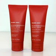 2 Pack Trader Joe's Nourish Microdermabrasion Scrub Exfoliating Cream 2 oz Each