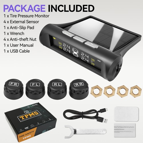 RV Tire Tyre Pressure Monitoring System Real Time Solar Trailer TPMS 4 Sensors. - Picture 5 of 6