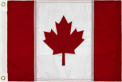 Canadian Flag 12X18 Inch Embroidered Boat Canada Flags, Small CA Flags Heavy Dut
