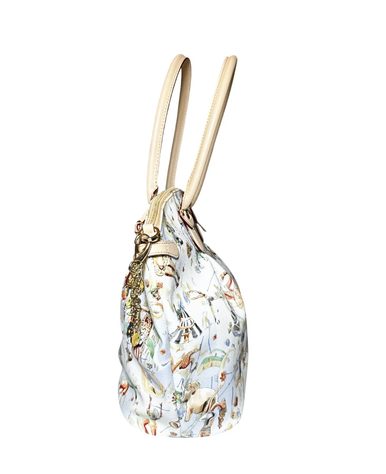 Bolso de Mano Grande Piero Guidi Magic Circus Cherie Estampado en Relieve para Mujer con Dije Foto 3 de 4
