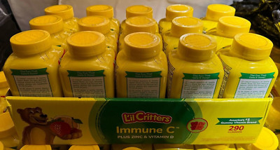 LIL CRITTERS IMMUNE C Plus ZINC & VITAMIN D Gummy Bears 290 Gummies 15 pack