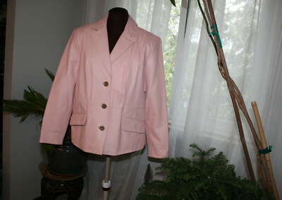 TERRY LEWIS CLASSIC LUXURIES BEAUTIFUL PINK LEATHER JACKET SZ PM NWOT