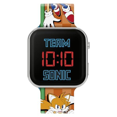 Sonic The Hedgehog Kids LED Orange Strap Watch SNC4322M