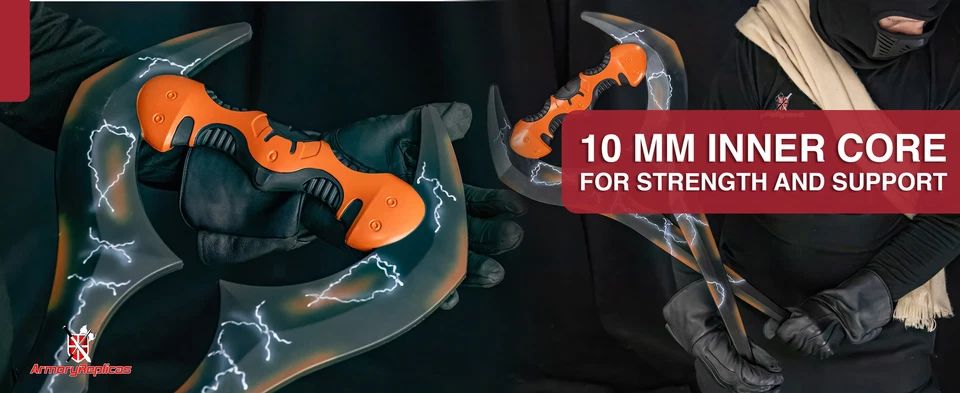 Espada Vorpal Energy Arma de Espuma Naranja Negro Juegos con disfraces LARP Látex Halo Estilo Hoja Foto 4 de 4