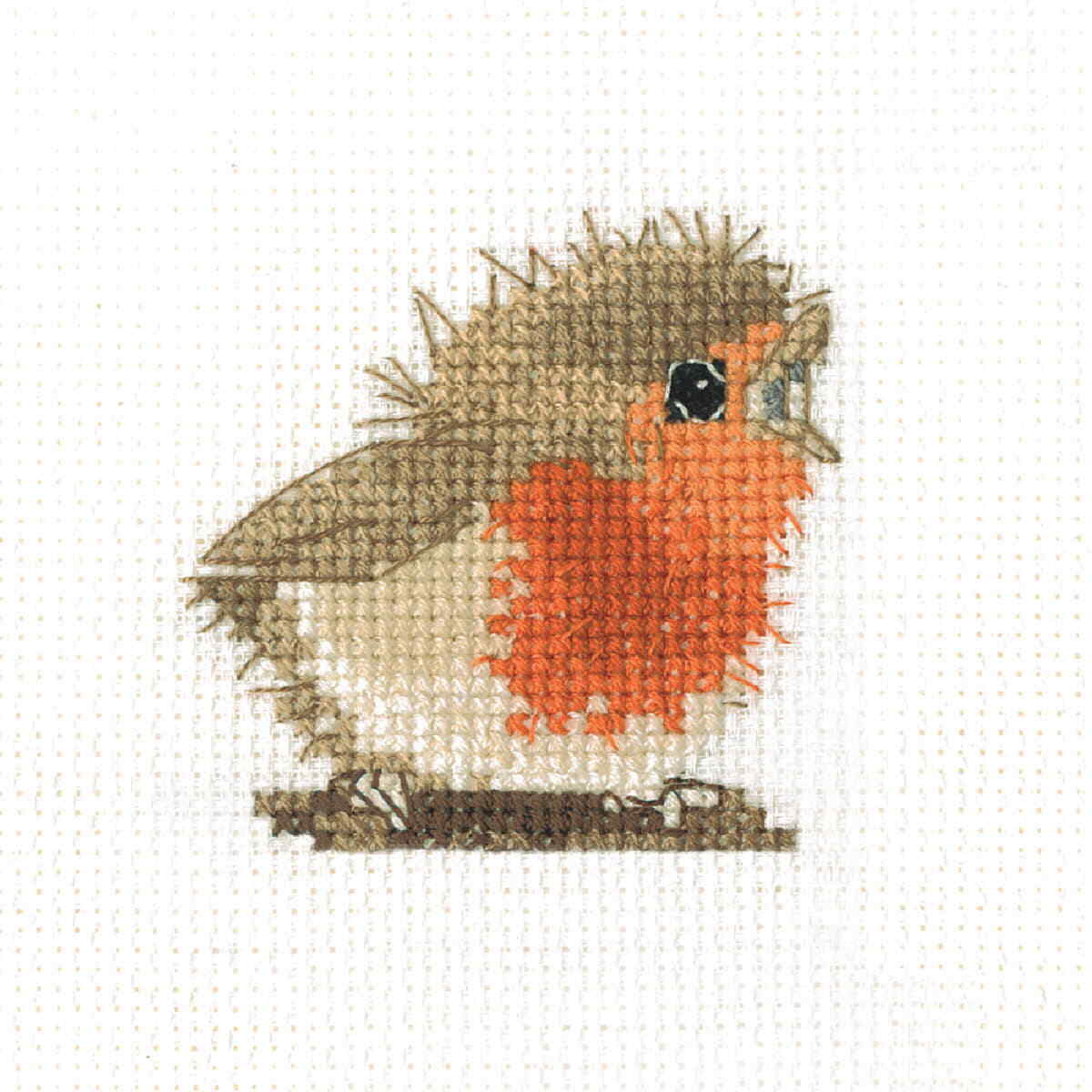 Heritage counted cross stitch kit Aida ""Reggie Robin (A)"", SHRE1662-A, 6x6cm, DI