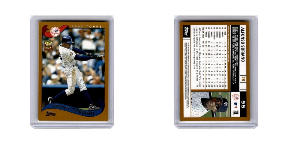 Alfonso Soriano 2002 Topps #95 New York Yankees Baseball Card NM - Image 3 of 3