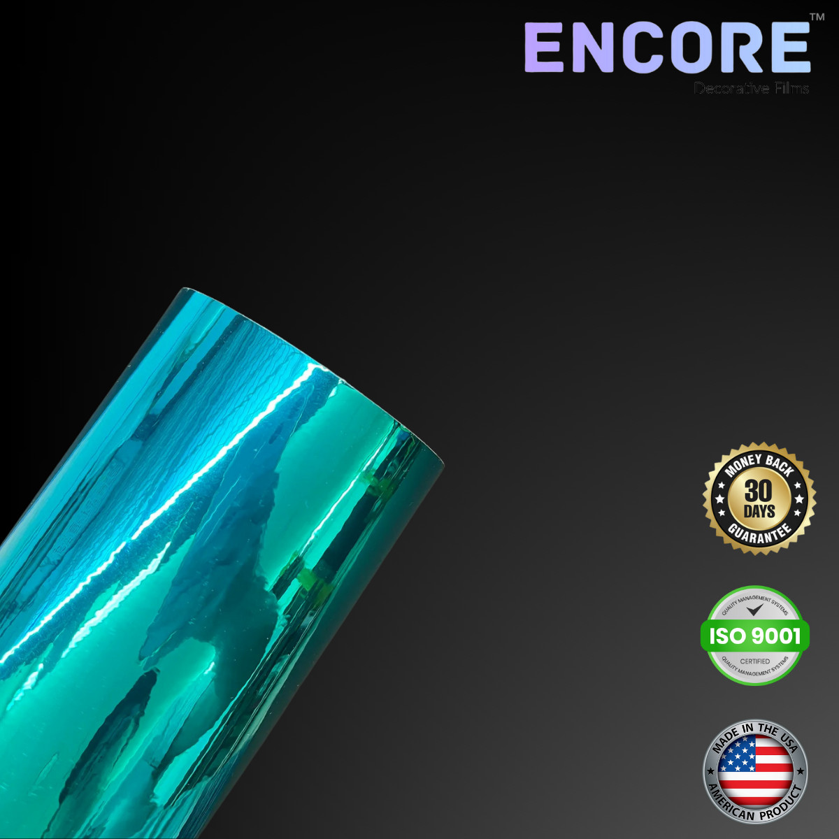 Encore® EFX21 Mirror Teal Adhesive Vinyl for Decals/Stickers - MADE IN USA