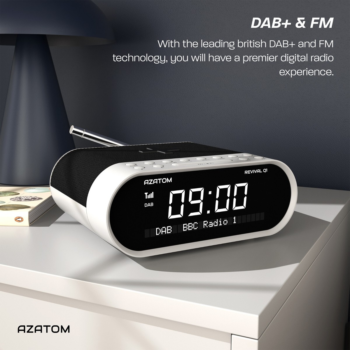 Bluetooth Speaker Alarm Clock Azatom Revival DAB/FM Radio Alarm Clock ...