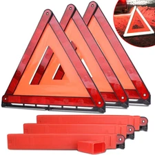 3 Pack Triple Emergency Warning Triangle Reflector Road Roadside Sign Safety 