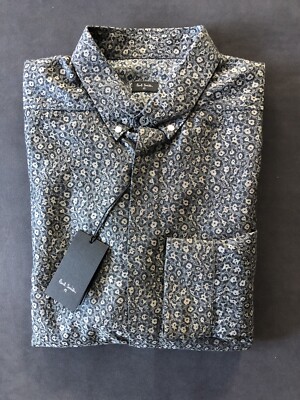 Designer Paul Smith Mens Smart Grey Slim Fit Shirt M/44” BNWT