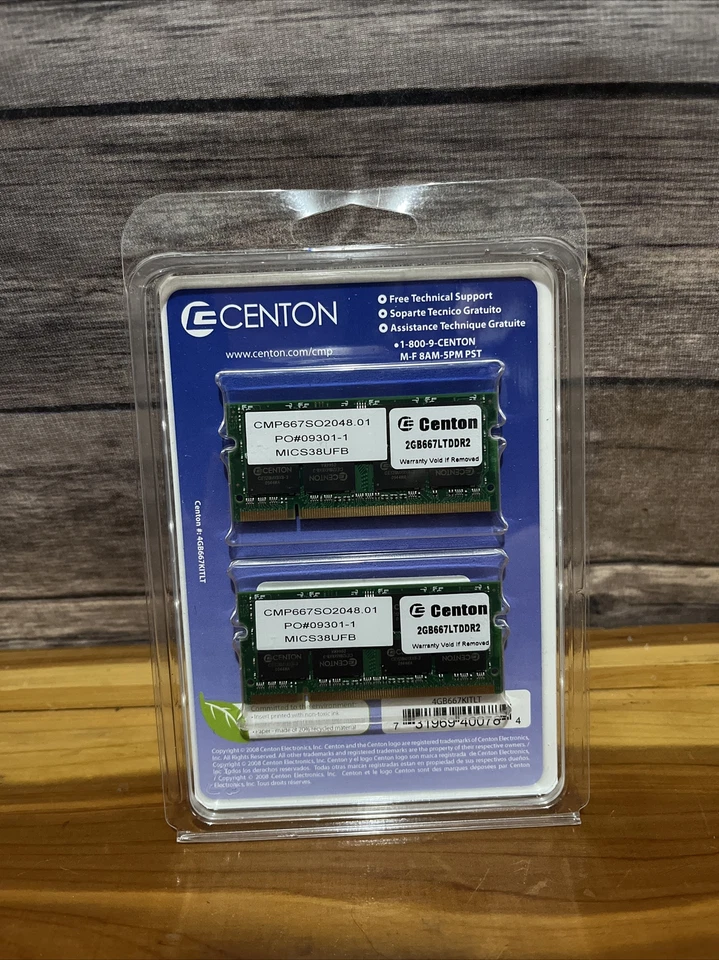 Centon Memory Power 4.0GB (2GB x2) PC2-5300 Desktop RAM Memory DDR2-667/533/400 - Image 2 of 2