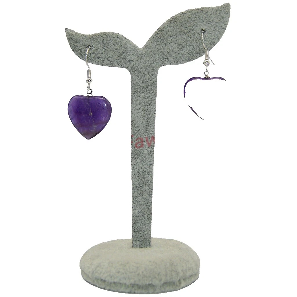 Araña De Chapado en Plata Pendientes de Moda de Amatista