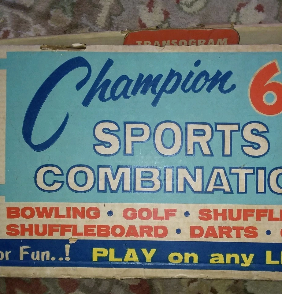 Vintage toy TRANSOGRAM 1959 SPORTS COMBINATION QUOITS GOLF SHUFFLEBOArd bowling - Image 2 of 4
