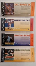 Rickey Henderson 1991 Silver Star Tickets Nolan Ryan,  Justice, Cal Ripken Jr