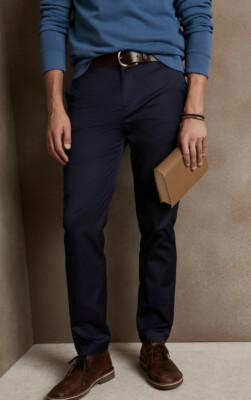 Banana Republic Factory Core Temp Mens Chino -Navy- 31W 30L -New Tag $120