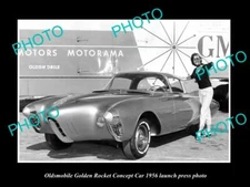OLD POSTCARD SIZE PHOTO OF OLDSMOBILE GOLDEN ROCKET 1956 LAUNCH PRESS PHOTO 2