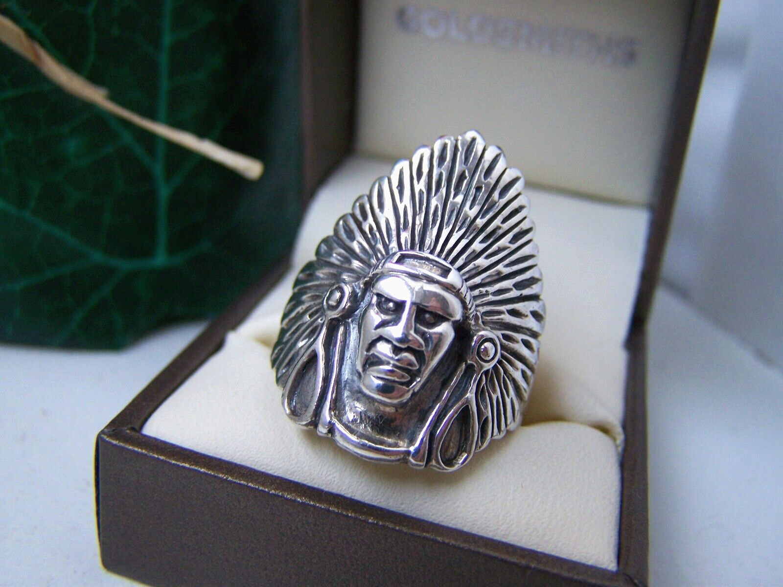 HEAVY LARGE SOLID 925 STERLING SILVER NATIVE AMER… - image 5