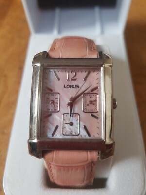 NOS Lorus Pink Analog 27mm Diver Watch Leather Strap New in Package Working Lorus Analog Plastic Band Wristwatches for sale | eBay main image 4