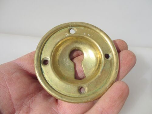 Large Antique Brass Keyhole Escutcheon Plate Old Door Victorian Vintage -£8each - Picture 1 of 14